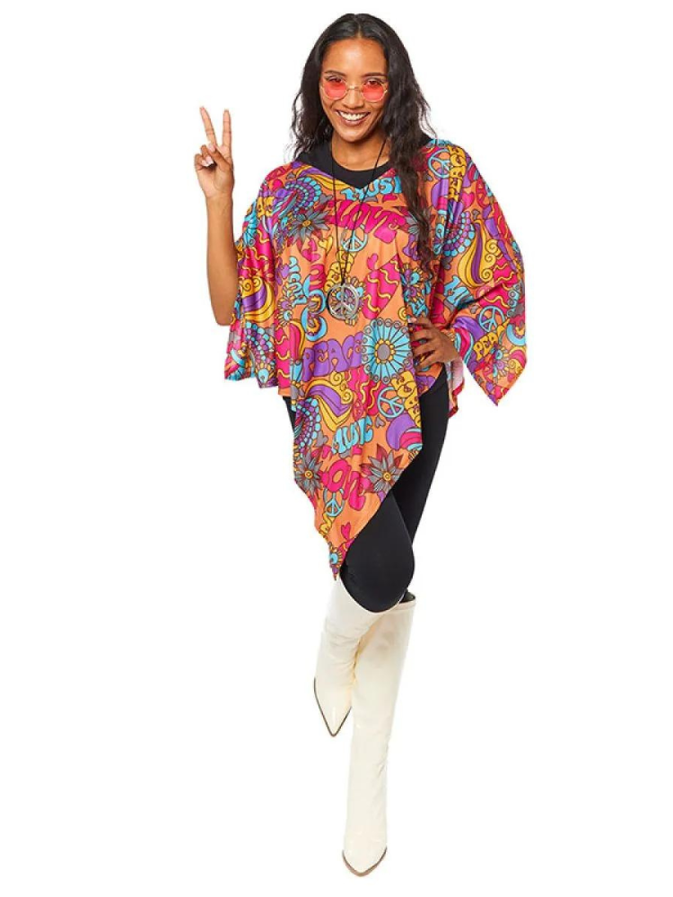 60s Hippy Poncho - Adult Costume