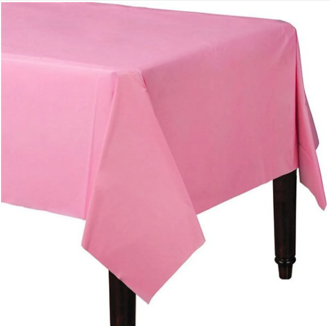 Baby Pink Plastic Table Cover - 1.4m x 2.8m