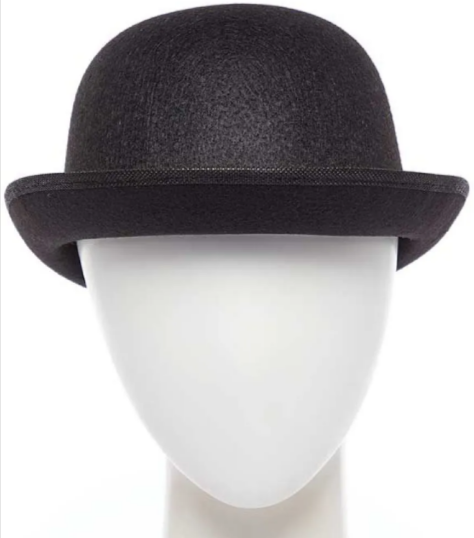 Black Felt Bowler Hat
