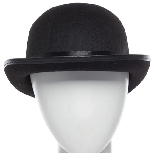 Black Molded Bowler Hat