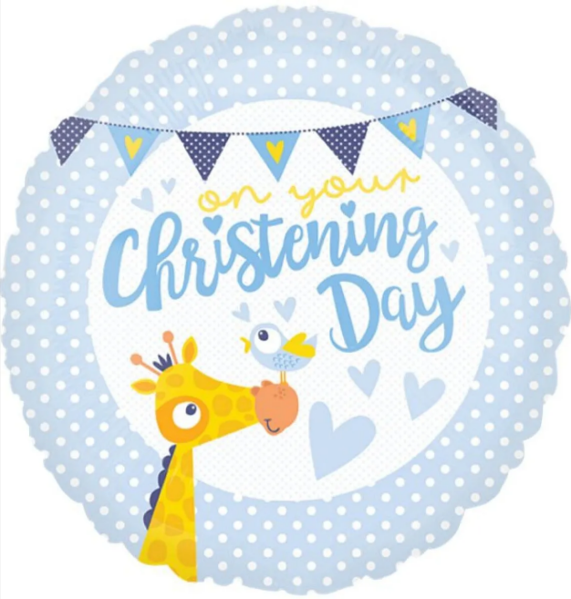 Blue Christening Day Balloon - 18" Foil