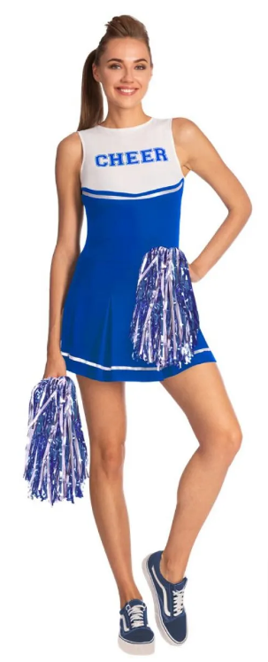 Blue High School Cheerleader - Adult Costume