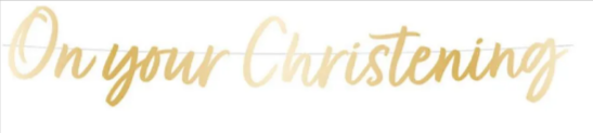 Botanical Celebration 'On your Christening' Paper Banner - 1.6m