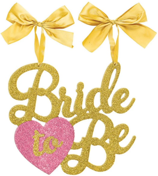 Bride To Be Glitter Chair Sign Decoration - 32cm