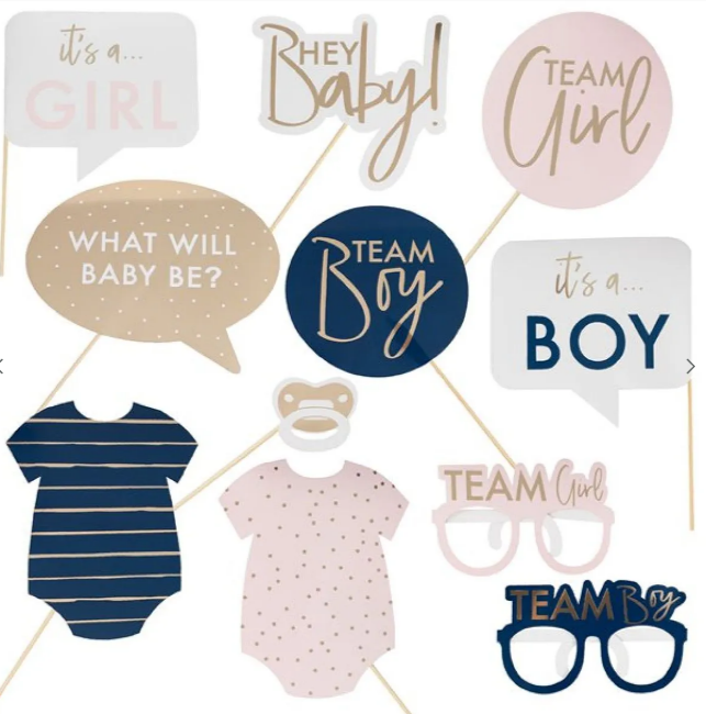 Gender Reveal Photo Props (10pk)