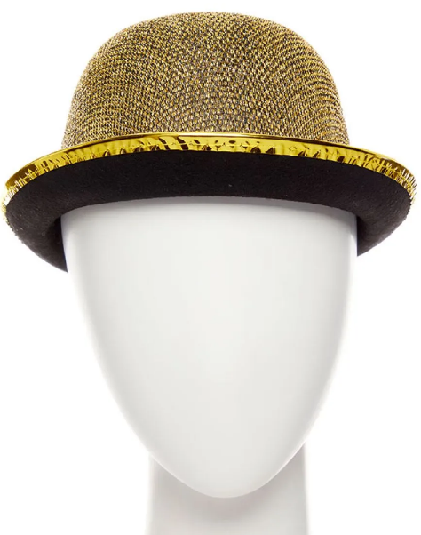 Gold Lurex Bowler Hat