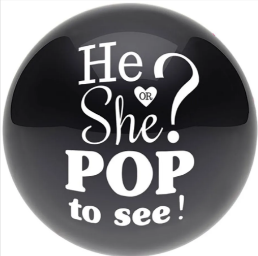 He or She Printed Pop to See - 24" Latex Balloon