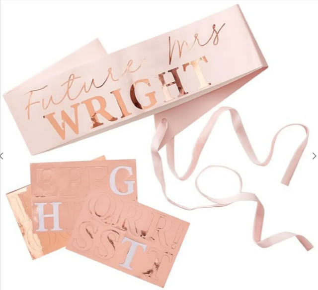 Hen Party Rose Gold Customisable Sash