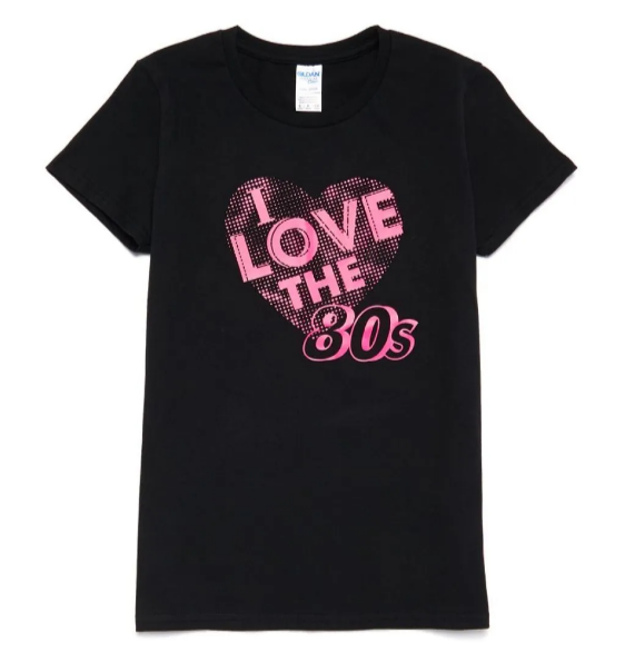 I Love the 80s Black T Shirt - Adult Costume