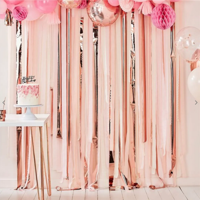 Mix It Up Pink & Rose Gold Streamer Backdrop Kit