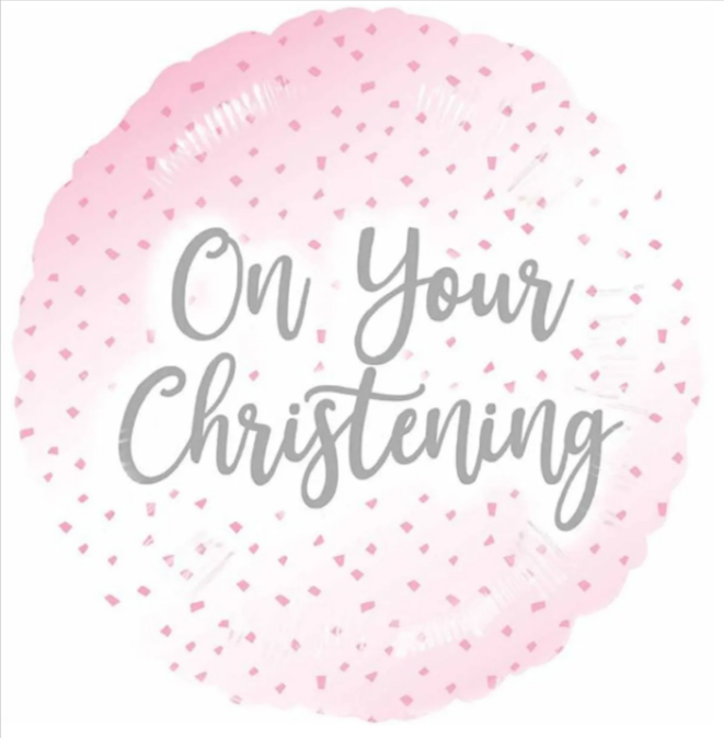 Pink Christening Foil Balloon - 17"