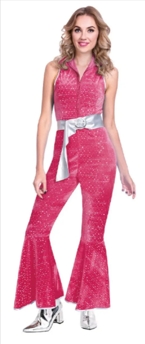 Pink Disco Jumpsuit - Adult Costume
