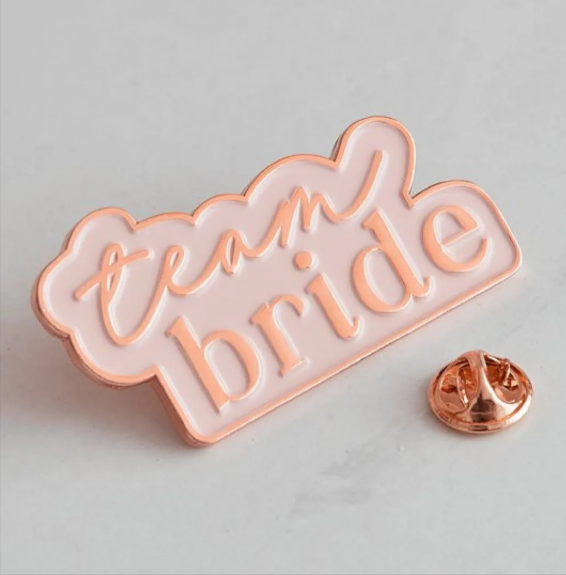 Team Bride Rose Gold Enamel Badge