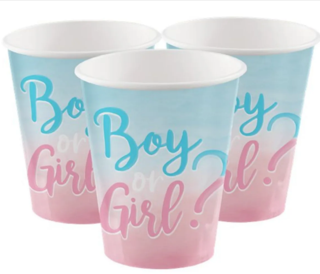 The Big Reveal Paper Cups - 250ml (8pk)