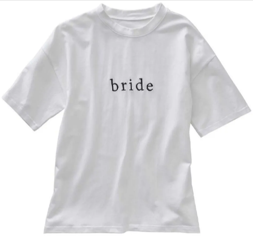 White Embroidered Bride T-Shirt - Medium