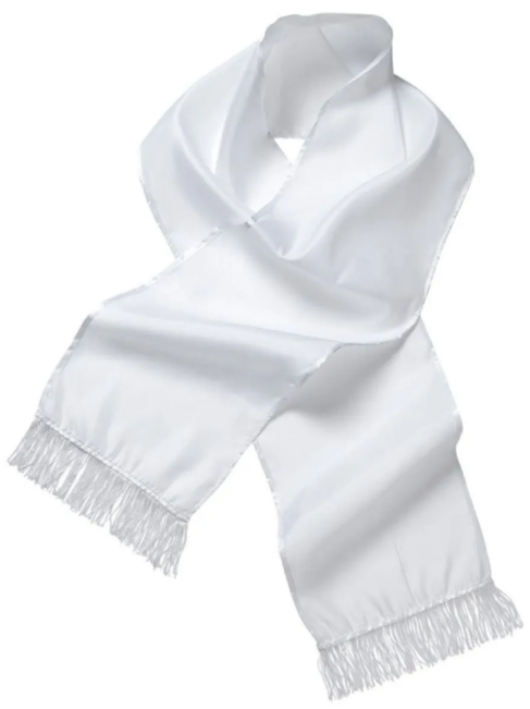 White Satin Scarf