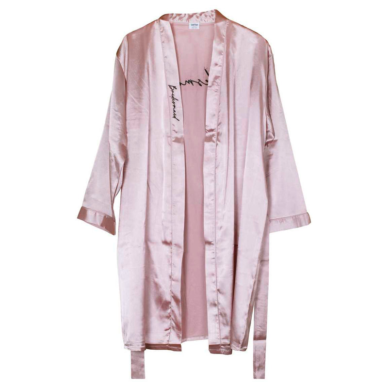 Pink Embroidered 'Bridesmaid' Dressing Gown