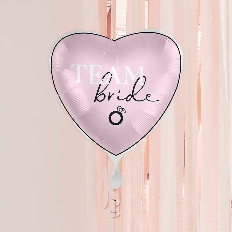 Team Bride Pink Heart Balloon