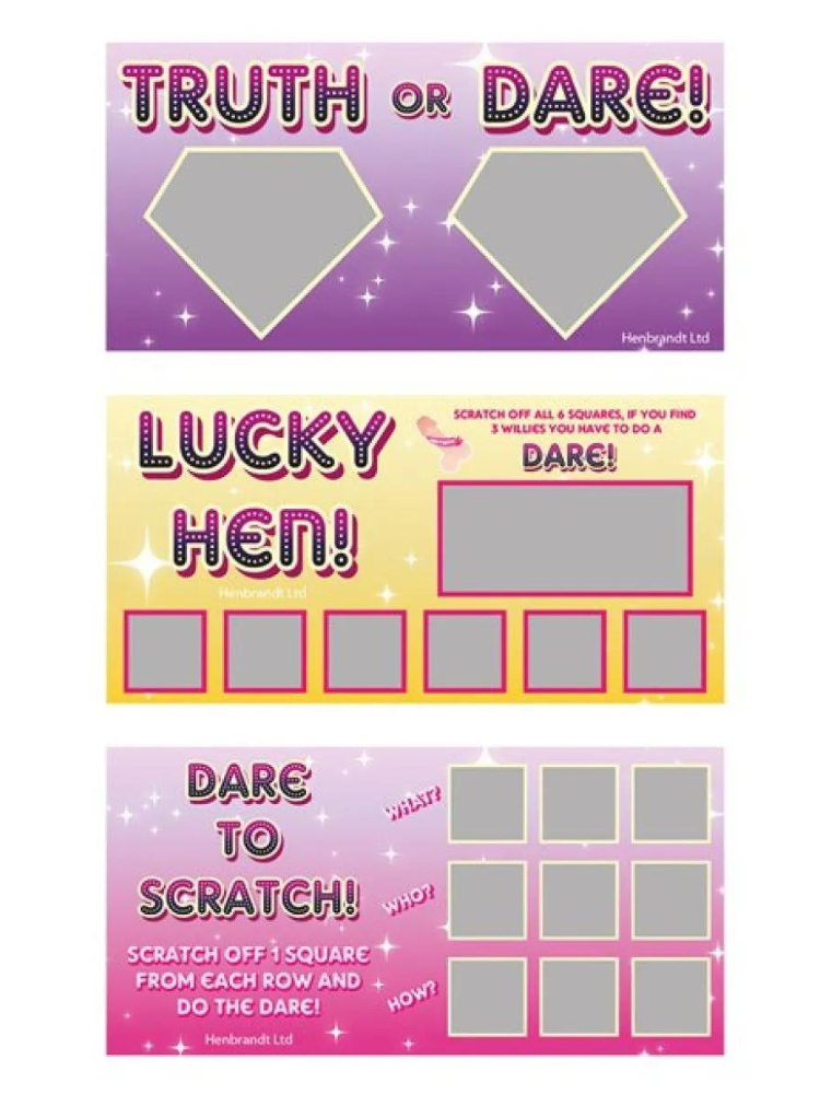 Hen Party Truth Or Dare Scratch Cards (3pk)