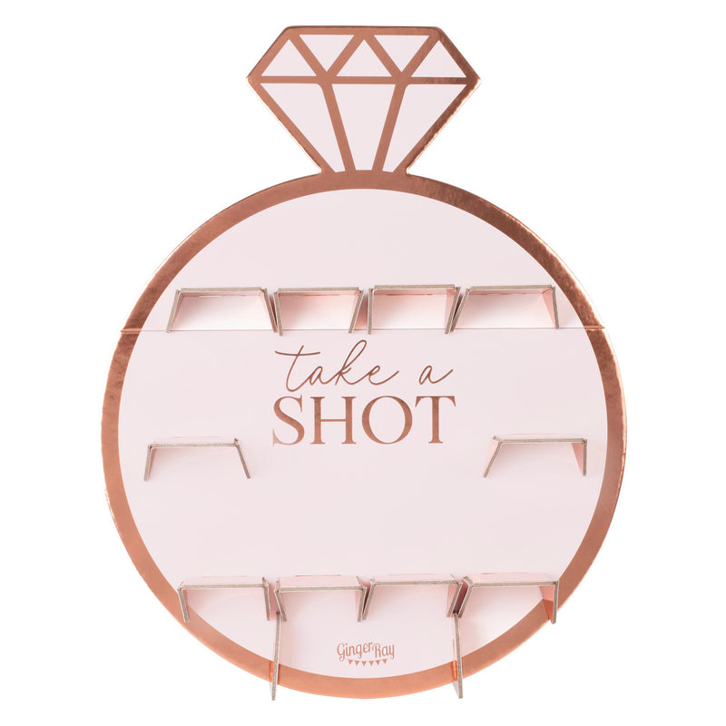 Rose Gold Hen Party Ring Shot Wall