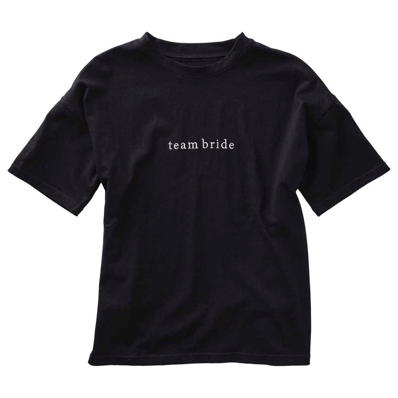 Black Embroidered 'Team Bride' Hen Party T-Shirt - Small