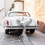 Silver Hearts Wedding Car Decoration Kit