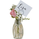 Rustic Country Glass Place Card Holders - 11cm