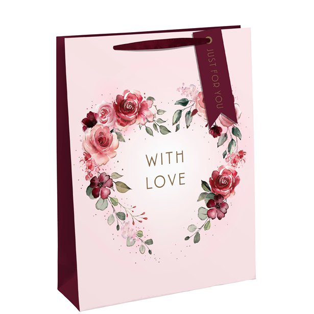 With Love Floral Large Gift Bag - 26.5cm x 33xm