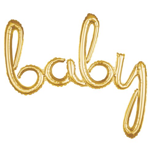 Gold Baby Phrase Balloon - 39" Foil