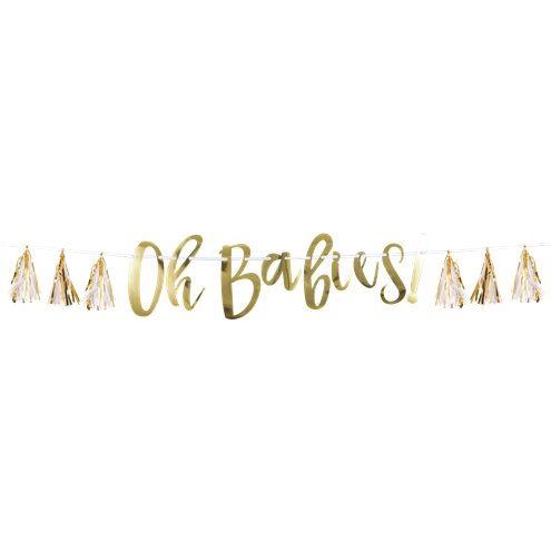 Oh Babies Gold Banner with Tassels - 1.5m