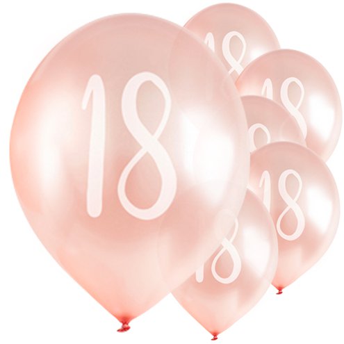 Rose Gold 18th Milestone Balloons - 12" Latex